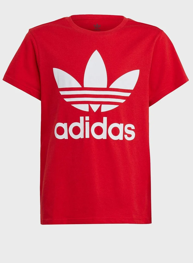 Adidas TREFOIL TEE Red Originals Kids T-SHIRTS