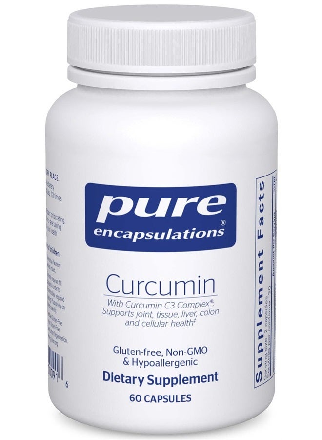 Pure Encapsulations الكركمين - 500 ملغ - يدعم صحة المفاصل والكبد - كبسولة الكركم الطويل - غير معدلة وراثيًا ونباتية - 60 كبسولة - Image 1