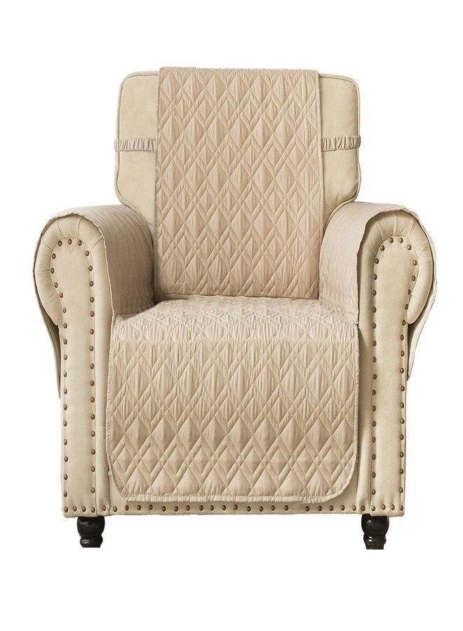 Ameritex Waterproof Nonslip Chair Cover for Leather, Dog Chair Cover Furniture Protector, Ideal Chair Slipcovers for Pets and Kids, Stay in Place (23", Beige) - Image 1