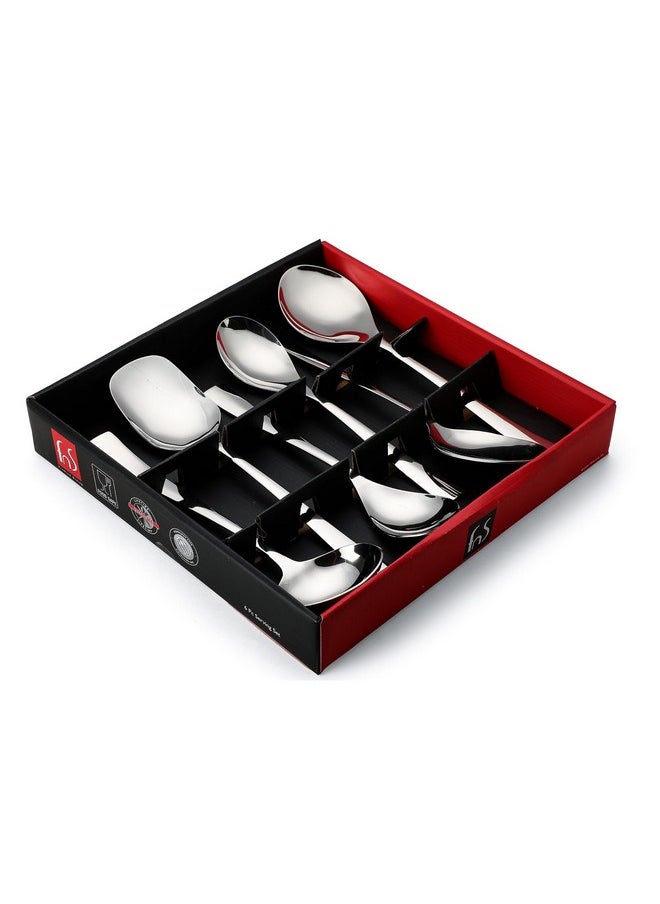 FNS FnS Slim Line Premium Stainless Steel 6 pcs Serving Spoons Set(Serving Spoon Small, Serving Spoon Large, Gravy Ladle Large, Veg Serving Large, Rice Server Large)  - Image 1