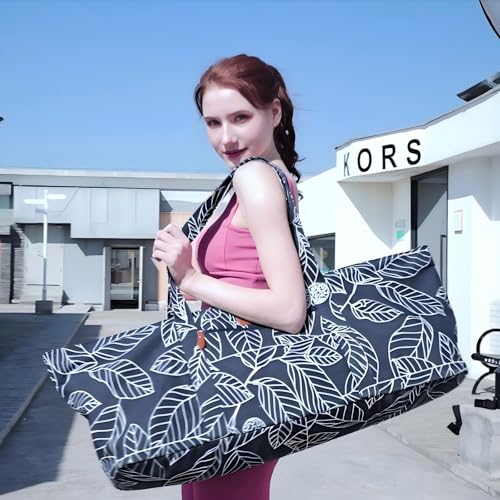 ELENTURE Large Yoga Mat Bag for Women Men, Travel Gym Bag for Pilates Office Beach Workout, Yoga Mat Tote Carrier with Mat Strap for 1/4" 1/2" Thick Exercise Yoga Mat - Image 2