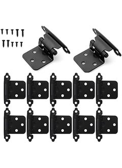 Generic 12 PCS Black Cabinet Door Hinges, 1/2 Overlay Kitchen Self Closing Hinges Hardware Replacement(6 Pairs)  - Image 1