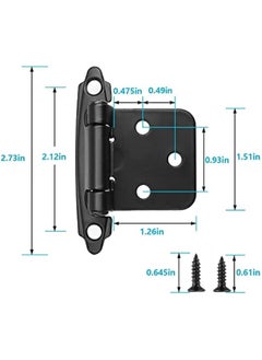 Generic 12 PCS Black Cabinet Door Hinges, 1/2 Overlay Kitchen Self Closing Hinges Hardware Replacement(6 Pairs)  - Image 3