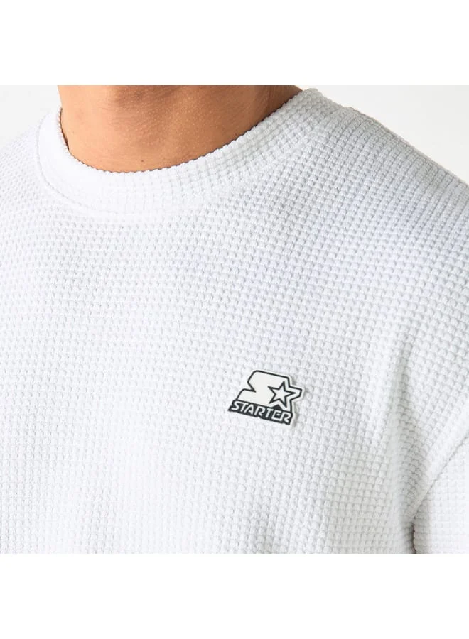 STARTER Starter Logo Applique Crew Neck T-shirt with Short Sleeves