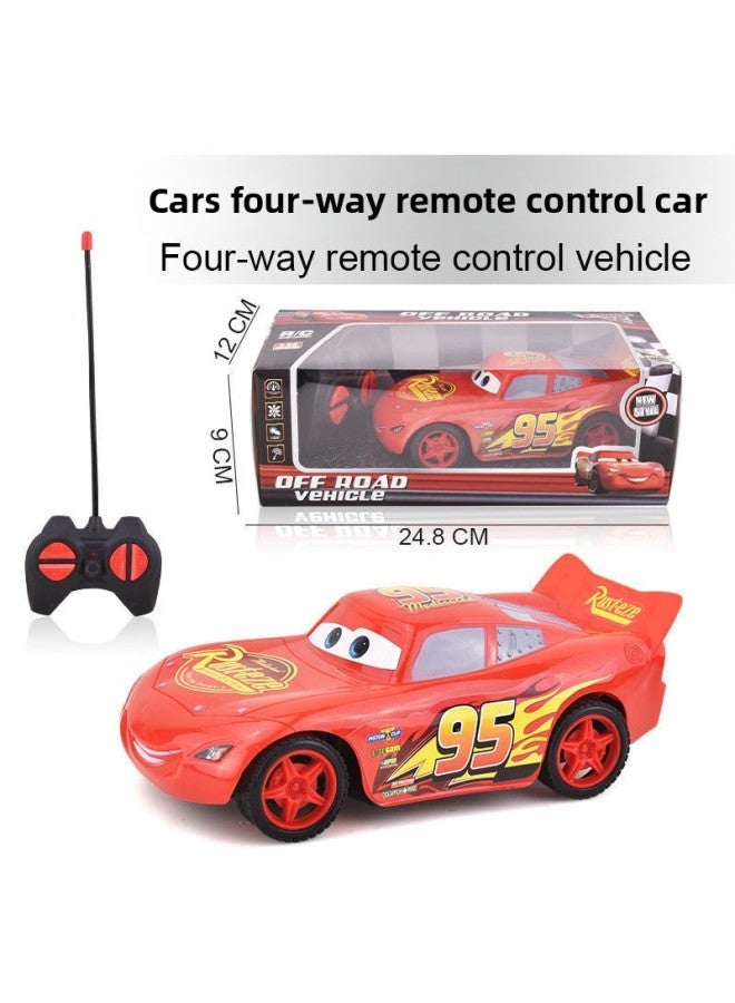 Remote Control Racing Story Toy Lightning McQueen Rechargeable Car Model Remote Control Car Boy Toy Simulation Racing Car-Color:Flat Bottom Model [without Battery]  - Image 1