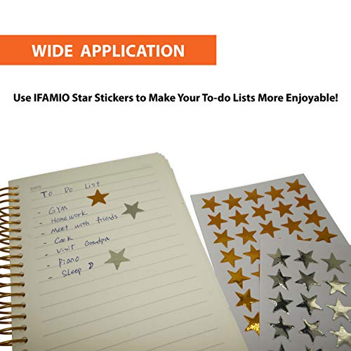 IFAMIO 3500 Count Star Stickers for Paper Notebook, Journal Gold Silver Self-Adhesive Foil Star Labels 100 Sheets - Image 4