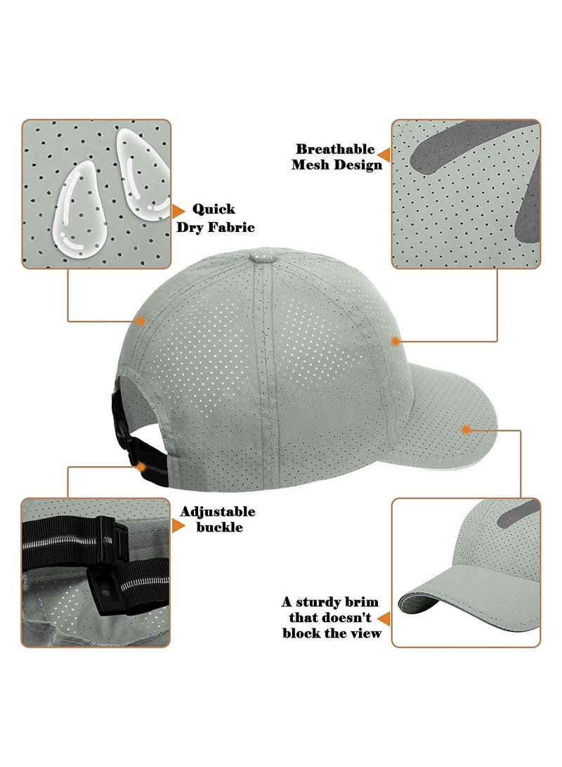 SYOSI Baseball Cap Mens - Running Cap Quick Dry Sports Cap Mesh Reflective Brim Breathable Sun Hat Unisex Lightweight Adjustable Summer Hats for Outdoor - Image 4