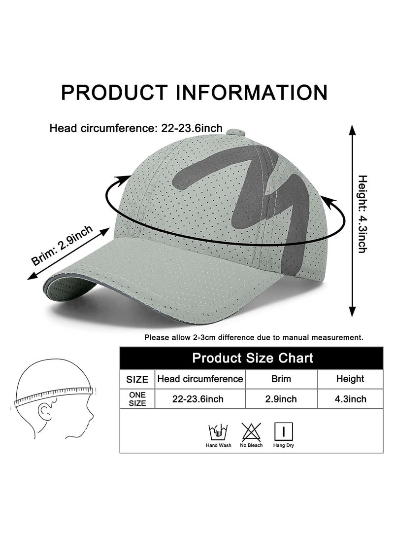 SYOSI Baseball Cap Mens - Running Cap Quick Dry Sports Cap Mesh Reflective Brim Breathable Sun Hat Unisex Lightweight Adjustable Summer Hats for Outdoor - Image 3