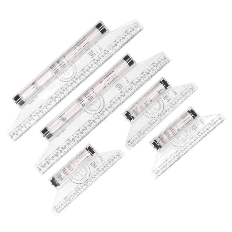5pcs Measuring Rolling 15cm 30cm Clear Scale Transparent Light Weight Parallel Rolling Ruler with Formulas for Work - Image 4