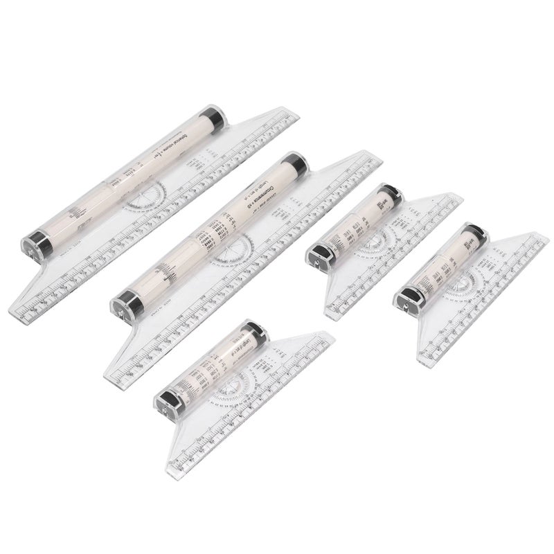 5pcs Measuring Rolling 15cm 30cm Clear Scale Transparent Light Weight Parallel Rolling Ruler with Formulas for Work - Image 5