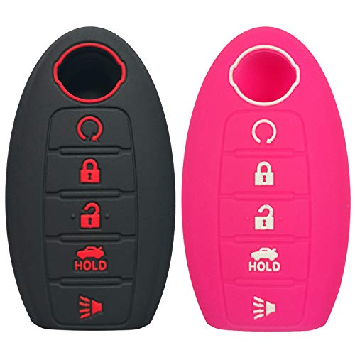 Coolbestda 2Pcs Rubbber 5 Buttons Smart Key Fob Cover Case Skin Glove for 2018 2019 2020 2021 Nissan Armada Rogue Maxima Altima Sedan Pathfinder - Image 1