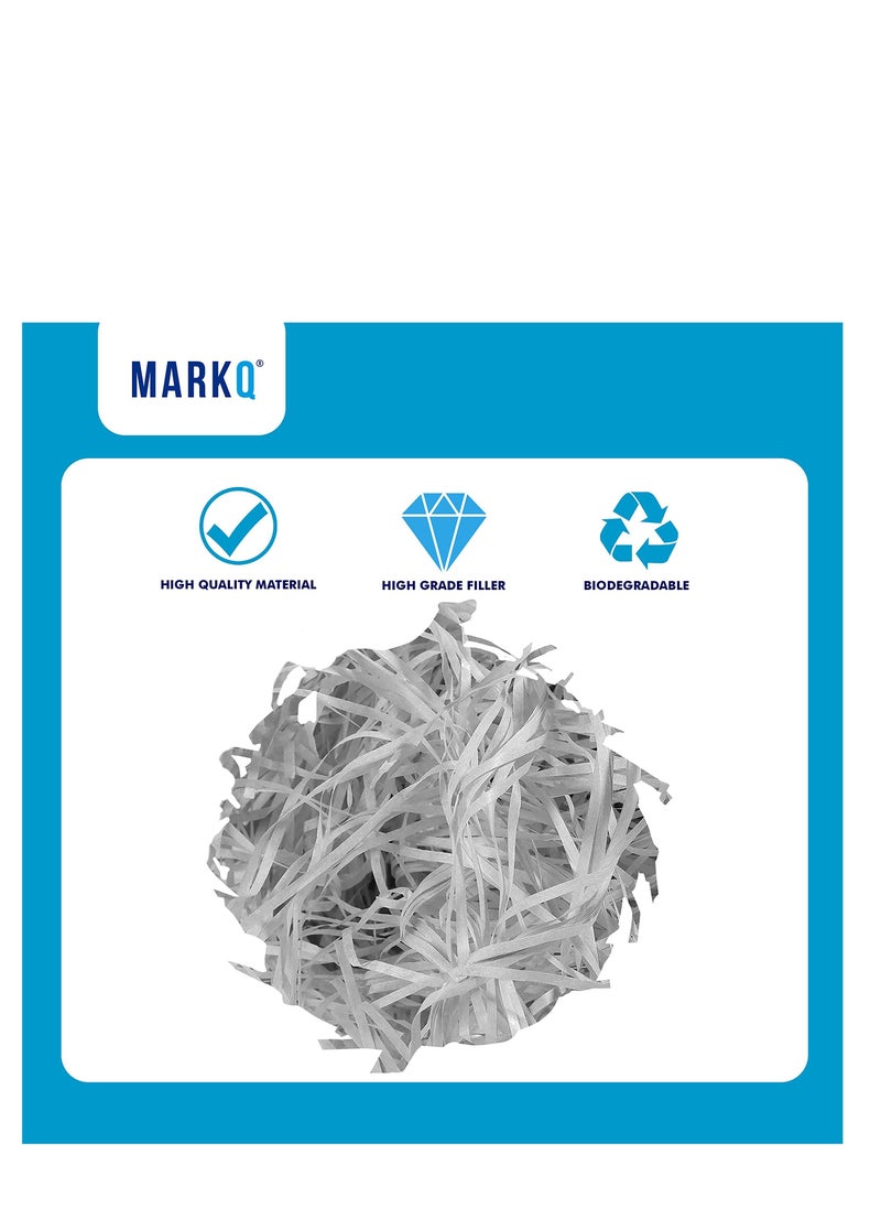 MARKQ Crinkle Cut Shredded Paper Filler for Gift Wrapping Hamper/Basket Filling, Packing Supplies (Grey)  - Image 3