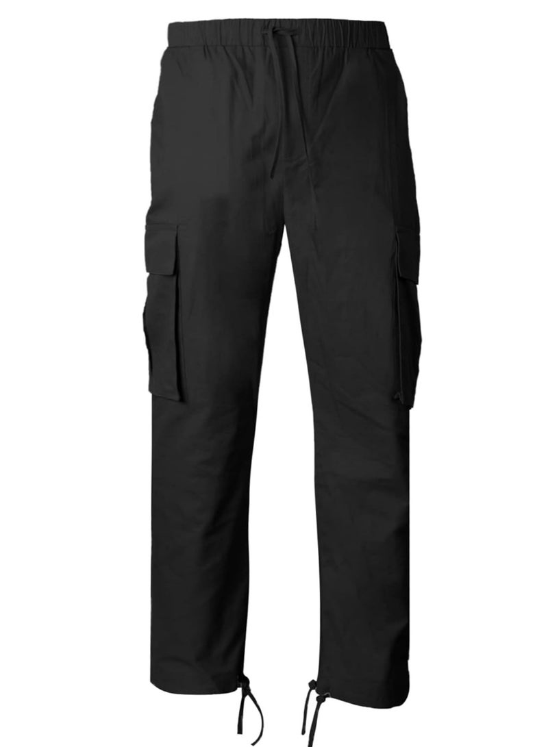 Men's Cargo Pants Outdoor Pants for Men Casual Cotton Trousers Drawstring Elastic Waist - Image 4