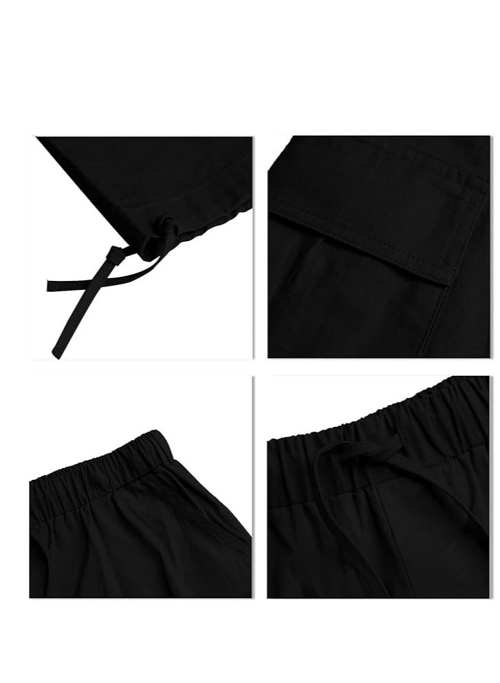 Men's Cargo Pants Outdoor Pants for Men Casual Cotton Trousers Drawstring Elastic Waist - Image 5