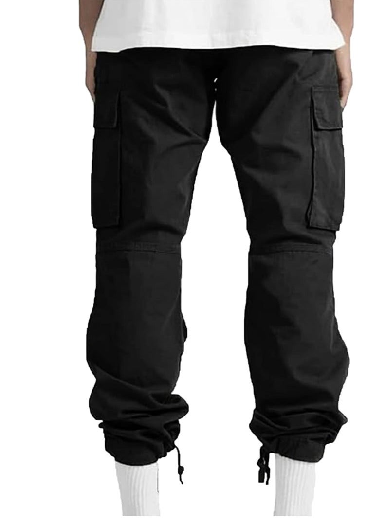 Men's Cargo Pants Outdoor Pants for Men Casual Cotton Trousers Drawstring Elastic Waist - Image 3