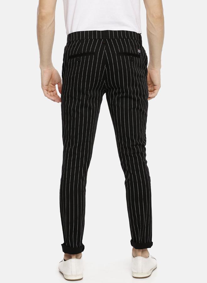 شركة المرآب الهندية بنطال تشينو مخطط بقصة ضيقة - Image 3