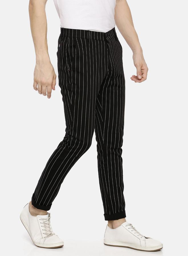 شركة المرآب الهندية بنطال تشينو مخطط بقصة ضيقة - Image 2