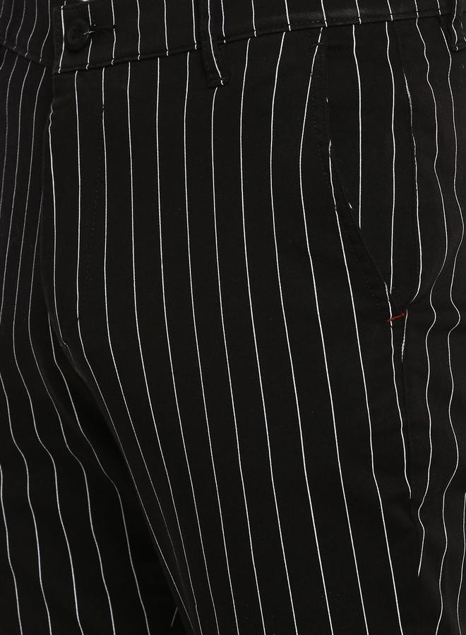 شركة المرآب الهندية بنطال تشينو مخطط بقصة ضيقة - Image 4