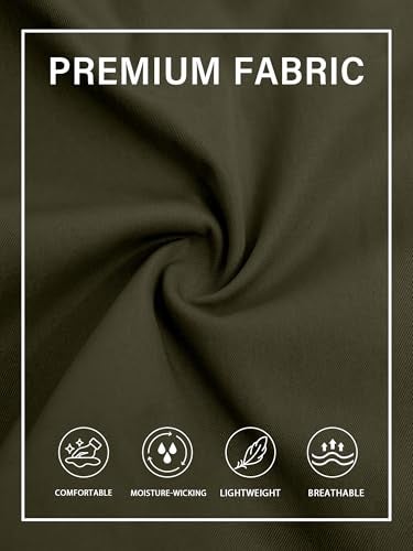 PLEPAN Men's Casual Cargo Pants Drawstring Hiking Pants Workout Tactical Joggers Sweatpants for Men ArmyGreen Small - Image 4