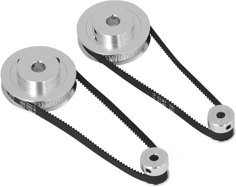 High Performance Aluminum Timing Pulley Set With 280mm Belt For 3D Printer Milling Machine 20t 5mm 60t 8mm - Image 1