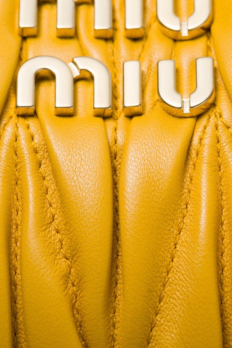 Miu Miu MIU Wander nappa leather hobo Shoulder Bag With Crossbody Strap Zip Closure  - Image 4