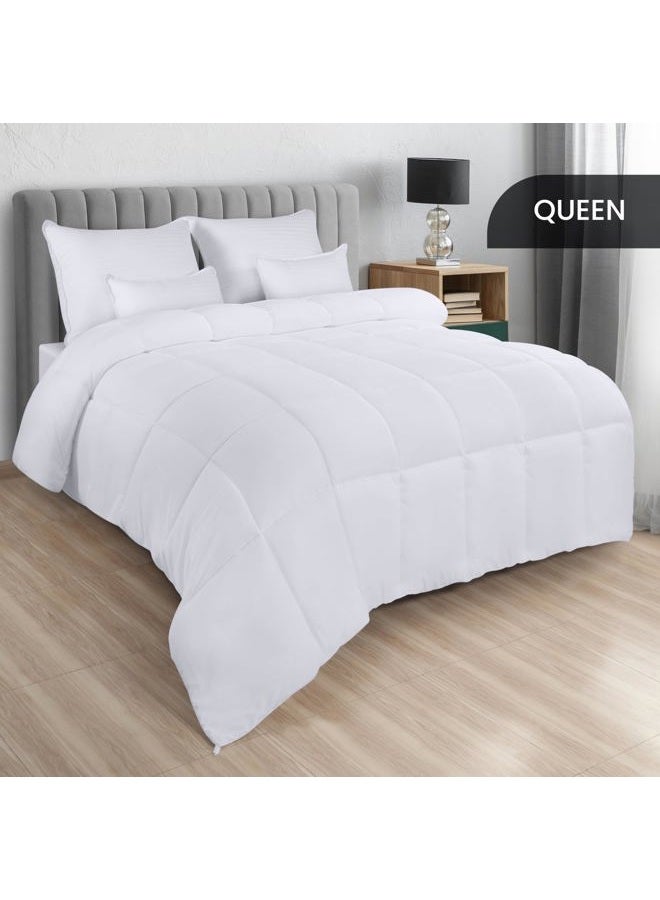 Utopia Bedding Comforter - All Season Comforters Queen Size - Plush Siliconized Fiberfill - White Bed Comforter - Box Stitched - Image 3