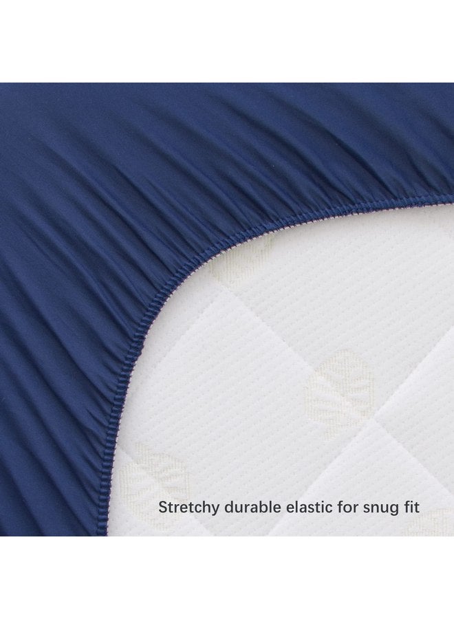 Biloban Square Playard/Playpen Fitted Sheets, Perfect for New Room2 / TotBloc Portable Playard, 2 Pack, Ultra Soft Microfiber, Fitted Playpen Sheet, Navy Cloud and Grey Arrow - Image 4