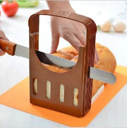 SHOPECOM Folding Adjustable Bread Slicer Cutter for Home ABS Bread Cake Slicer Cutter Machine Bread loaf Toast Thick Cutting Slicer Bread Cutter loaf tort Slicing Thick Cutting Slicing 1pcs - Image 1