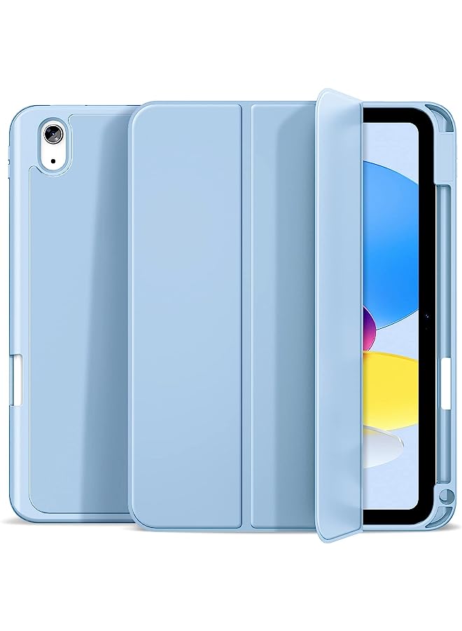 Jetech حافظة لجهاز ايباد 10 (10.9 بوصة، موديل 2022، الجيل العاشر) مع حامل قلم، غطاء خلفي شفاف شفاف مع حامل رفيع مقاوم للصدمات، خاصية الاستيقاظ/السكون التلقائي (أزرق) - Image 1