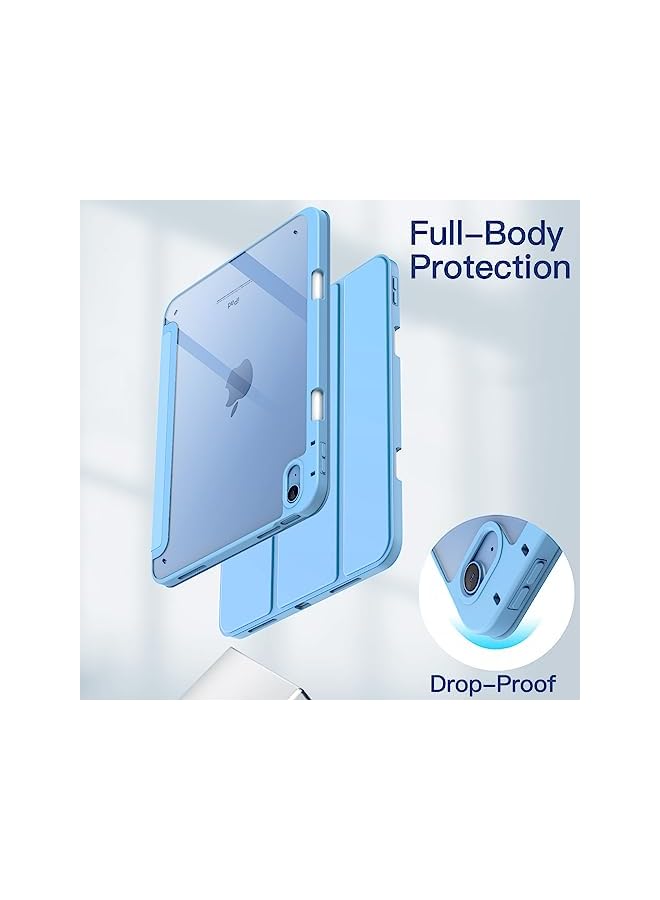 Jetech حافظة لجهاز ايباد 10 (10.9 بوصة، موديل 2022، الجيل العاشر) مع حامل قلم، غطاء خلفي شفاف شفاف مع حامل رفيع مقاوم للصدمات، خاصية الاستيقاظ/السكون التلقائي (أزرق) - Image 4