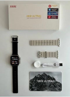 HK 9 Ultra 2 Smart Watch With Wireless Charging Super AMOLED Display AI Chat GPT Playback Music For iOS & Android