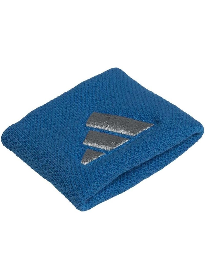 Adidas Small Wristband – Blue/Grey, Lightweight Sweat Absorbing Sport Band - Image 1