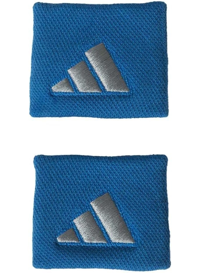 Adidas Small Wristband – Blue/Grey, Lightweight Sweat Absorbing Sport Band - Image 2