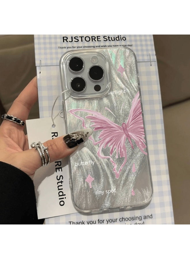 Pink Butterfly for iPhone 15| Pro Max|Pro/Plus - Slim Feather Case [Fashion & Protective] Soft Matte Finish | Anti-Scratch | Premium Lightweight Cover - Image 2