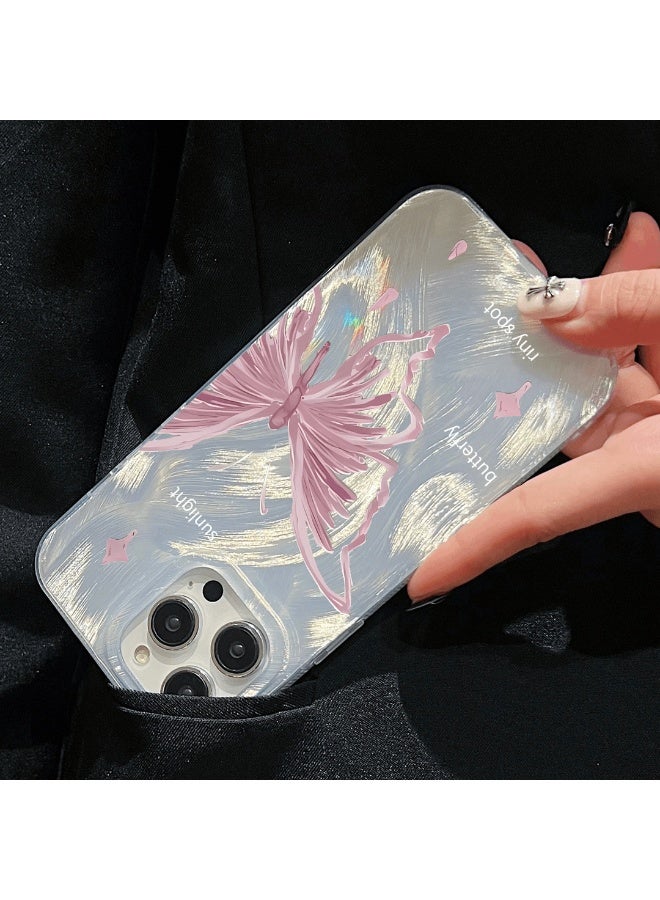Pink Butterfly for iPhone 15| Pro Max|Pro/Plus - Slim Feather Case [Fashion & Protective] Soft Matte Finish | Anti-Scratch | Premium Lightweight Cover - Image 5