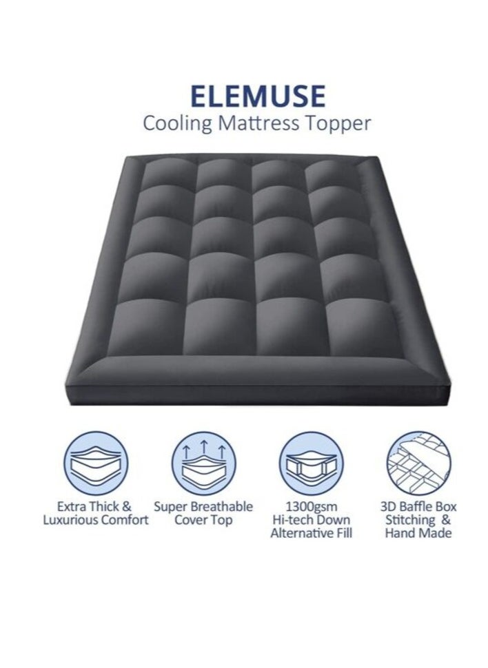 DEEP SLEEP Every Night Deep Sleep Mattress Topper Soft Comfort White 500 GSM (Gray, Single Size - W 90 X L 200 Cm)  - Image 2