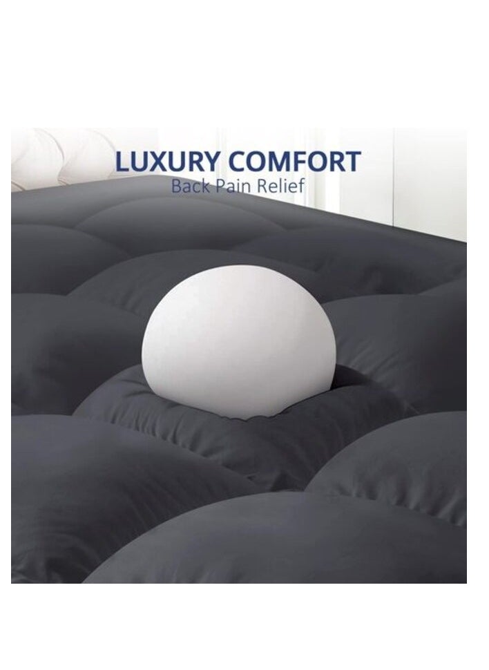 DEEP SLEEP Every Night Deep Sleep Mattress Topper Soft Comfort White 500 GSM (Gray, Single Size - W 90 X L 200 Cm)  - Image 3