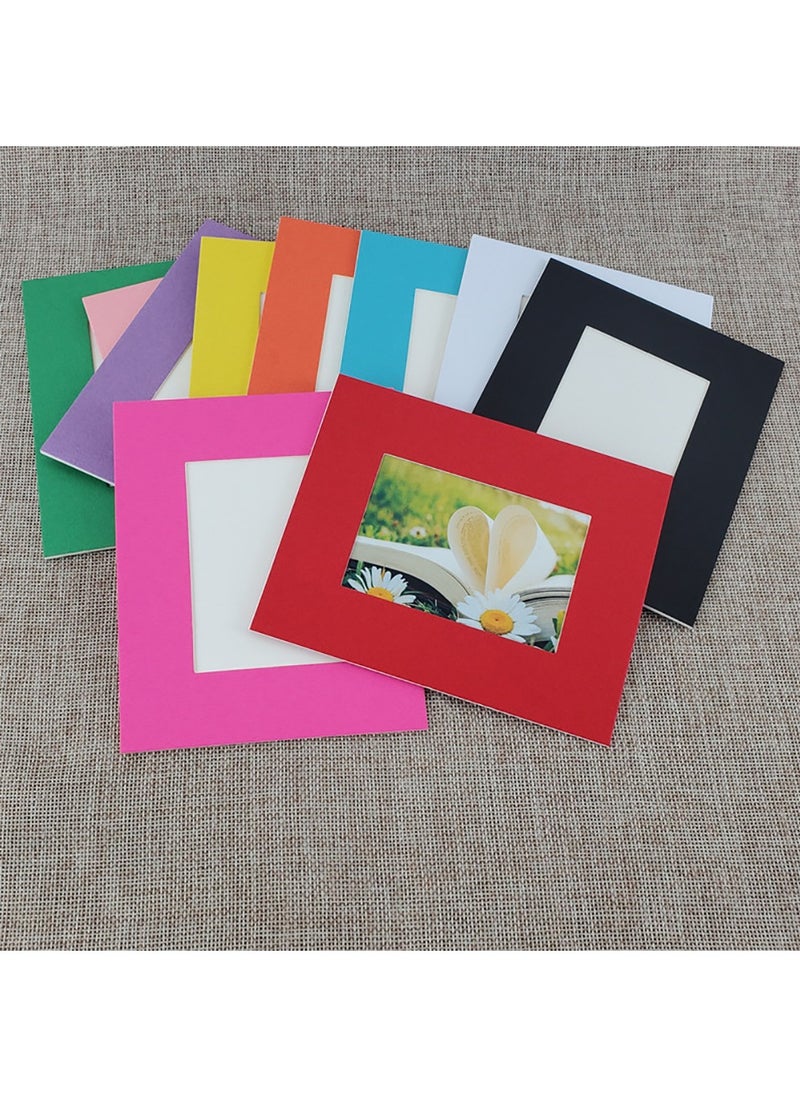 Rubik - Cardboard Photo Frame 10 Pack with Self Adhesive Tape Wall Decorative Picture Album (3.5 x 5 inch) Multicolor - Image 1