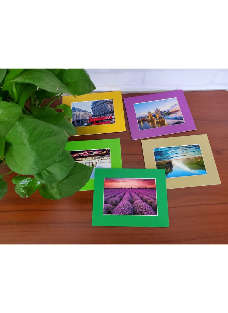 Rubik - Cardboard Photo Frame 10 Pack with Self Adhesive Tape Wall Decorative Picture Album (3.5 x 5 inch) Multicolor - Image 1