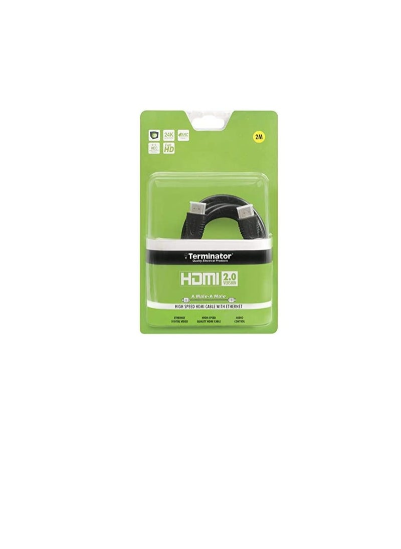 Terminator HDMI Cable W/Ethernet 2Mtr THDMIC 2.0-2005-2M Terminator  - Image 1
