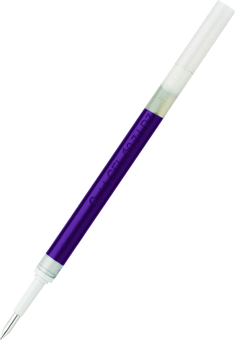 Pentel Refill Ink for EnerGel Liquid Gel Pen, (0.7mm), Metal Tip, Violet Ink, Box of 12 (LR7-V) - Image 1