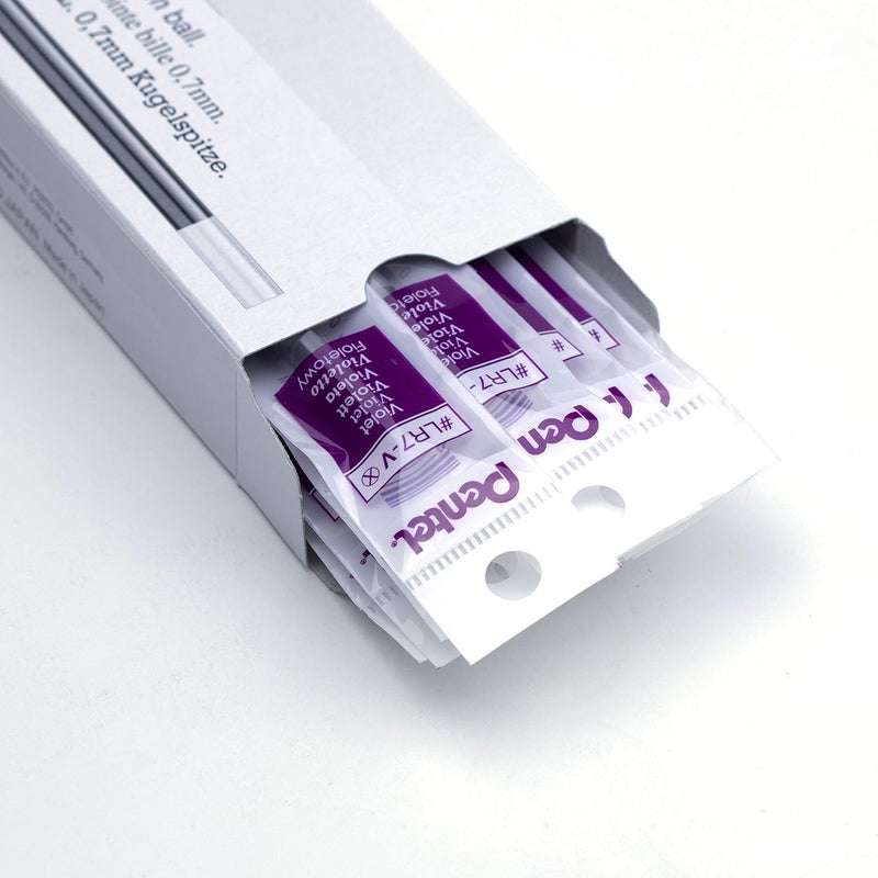 Pentel Refill Ink for EnerGel Liquid Gel Pen, (0.7mm), Metal Tip, Violet Ink, Box of 12 (LR7-V) - Image 2