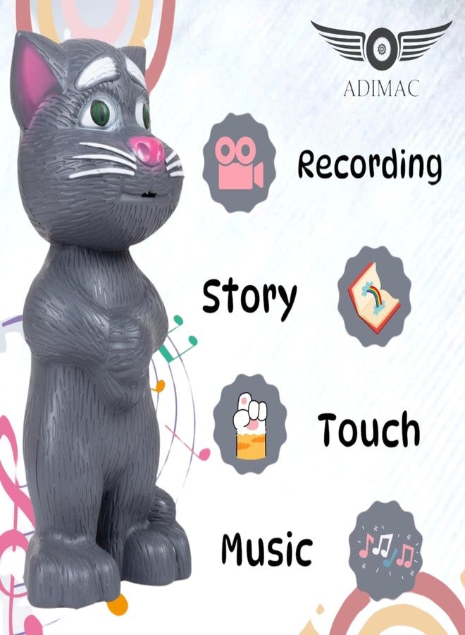 ADIMAC Talking Tom Toy for Kids Interactive Educational Fun Plush Sound Effects for Boys and Girls - Image 2