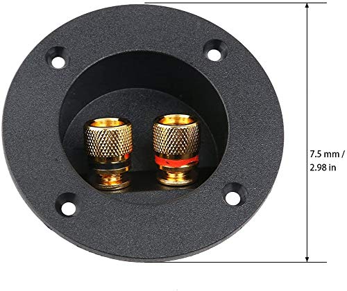YTYKINOY 2 Pcs Black 3" Round 2-Way Speaker Box Terminal Binding Post Screw Cup Connector Subwoofer Plug - Image 4