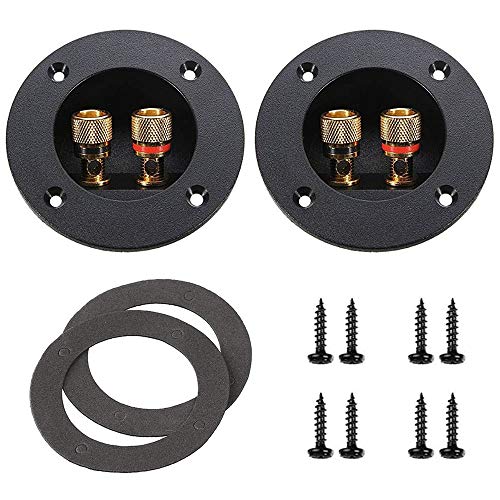 YTYKINOY 2 Pcs Black 3" Round 2-Way Speaker Box Terminal Binding Post Screw Cup Connector Subwoofer Plug - Image 1