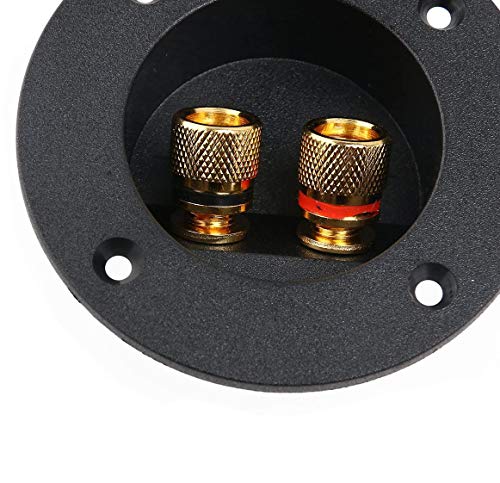 YTYKINOY 2 Pcs Black 3" Round 2-Way Speaker Box Terminal Binding Post Screw Cup Connector Subwoofer Plug - Image 2