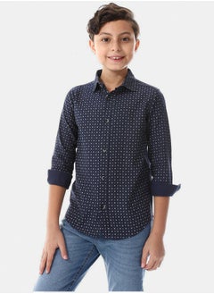 Andora Self Pattern Navy Blue Boys Shirt  - Image 4