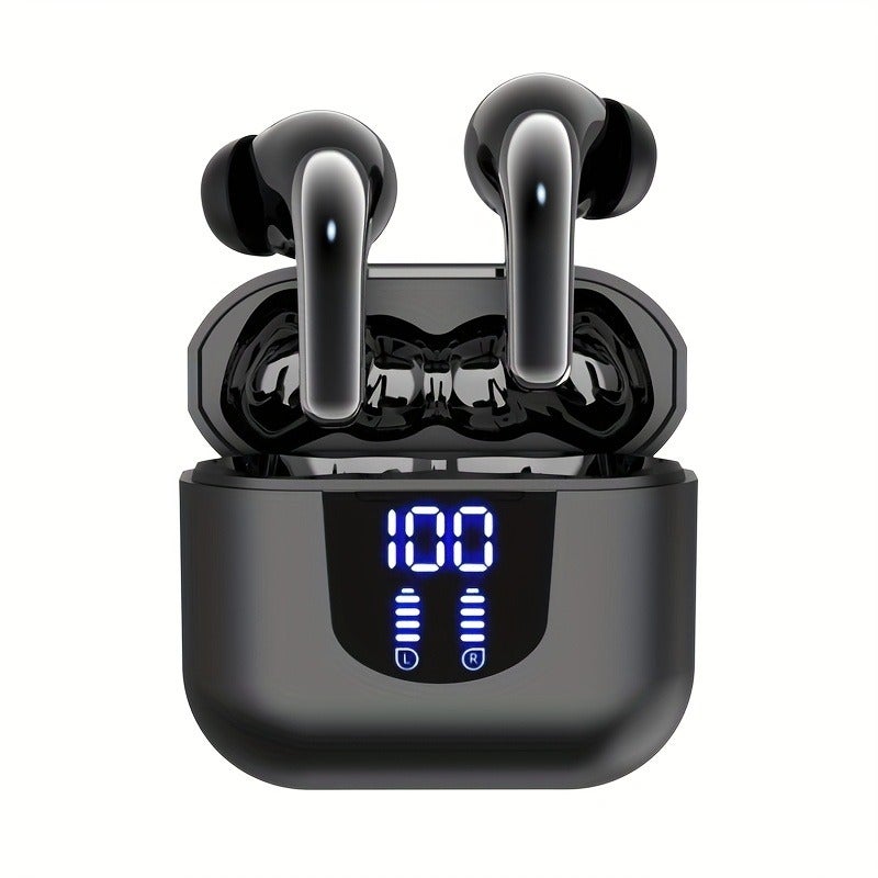 Wireless Bluetooth 5.4 Earbuds with 13mm Drivers, Long Battery Life, Type-C Fast Charging, Stereo Sound, and Built-in Mic - Perfect for iPhone & Android