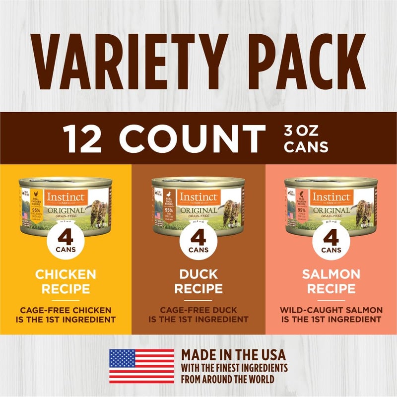 Instinct Original Grain Free Recipe Variety Pack Natural Wet Canned Cat Food by Nature's Variety, 3 Ounce (Pack of 12) - Image 4