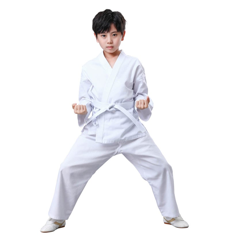 JUST YEARN Karate Gi, Lightweight Karate Uniform for Kids Adults, Martial Arts Training Suit with Free Belt - Image 4
